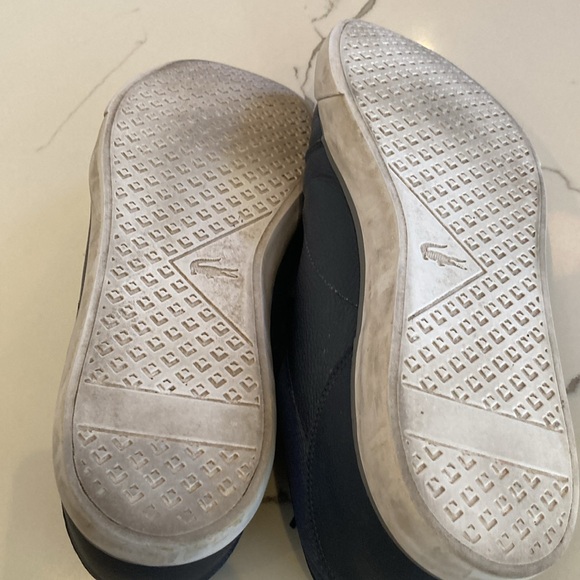 Lacoste Men's leather trainers, Navy, Size 9 - Picture 9 of 10